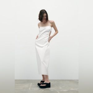 Zara white cutout midi dress